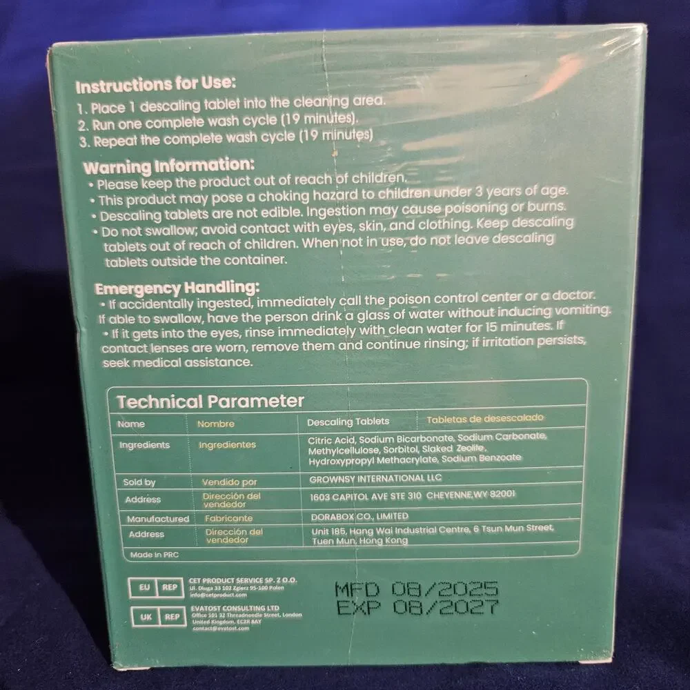 Growns Descaling Tablets 24 Tablets Baby bottle Washers